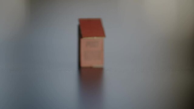 Miniature Mailbox mid frame push in to in focus empty area for text