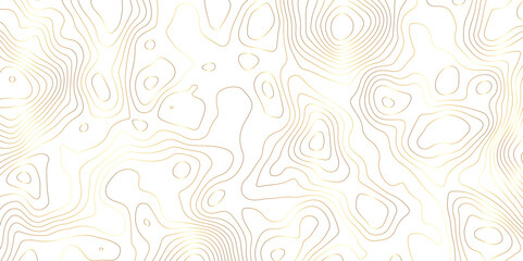 Golden strokes topology map contour topography texture vector - obrazy, fototapety, plakaty