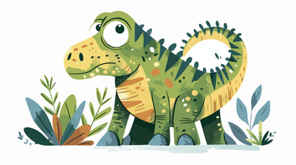 A worried dinosaur in childish style print