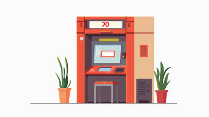 ATM teller machine with current operation icon - obrazy, fototapety, plakaty