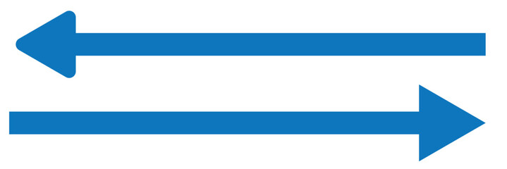 Blue arrow to the right / vector, isolated