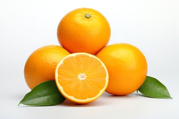 Oranges fruit on white background
