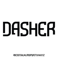 DASH futuristic font technology typeset VECTOR ALPHABET