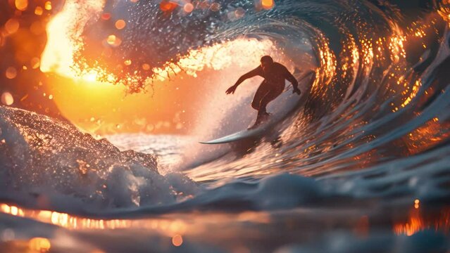 Surfer, bright colors, bright abstract colors, high contrast