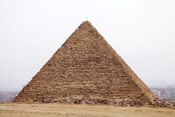 The pyramid of Menkaure at the Giza Pyramid Complex in Giza, Egypt,
