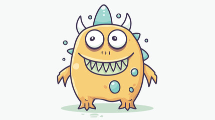 Cute cartoon monster on white background.Icon monster