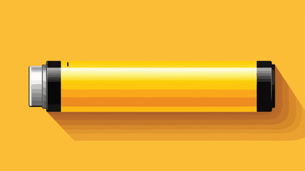 Battery with shadow on yellow background Vector