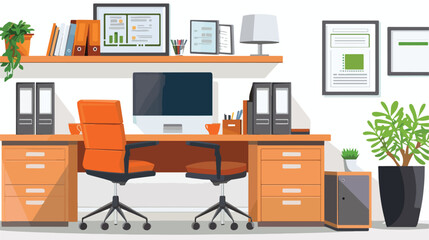 Modern minimalist boss office room interior design 