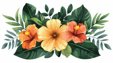Fototapeta na wymiar Beautiful flower and leafs garden icon vector illustr