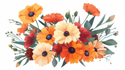 Beautiful flowers in a bouquet for congratulations vector