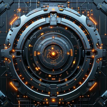 Data Science illustrated through the structural strength of steel in a juggernaut design, encapsulating the power of analytics in a circular badge, 