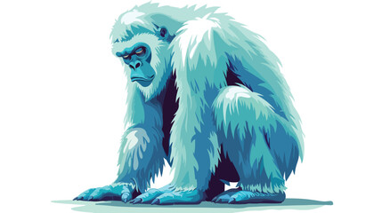 Bigfoot sad. Yeti sorrowful. Abominable snowman - obrazy, fototapety, plakaty