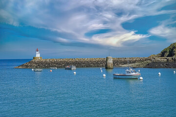 Sauzon in Brittany, the typical harbor. - 785015672