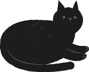 A Resting Black Cat