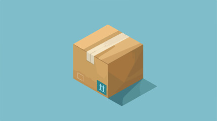 Box cargo icon on blue backgroundclean vector Flat vector