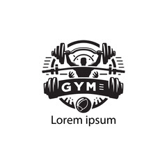Bodybuilding sports fitness logo icon vector template