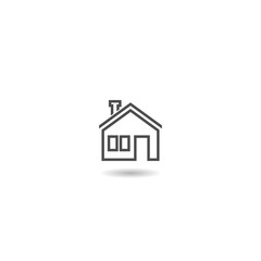 Fototapeta premium House home icon with shadow