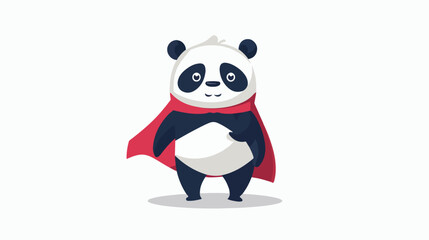 Cute super panda. Cute cartoon animal illustration. F