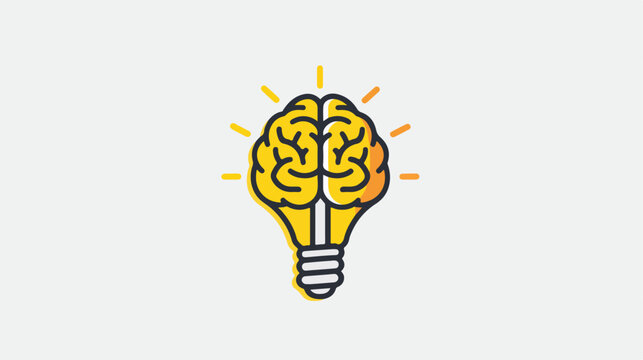 Bulb and brain logo design. Neurology Logo Think idea