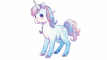 Cute unicorn. Vector illustration isolated on white b