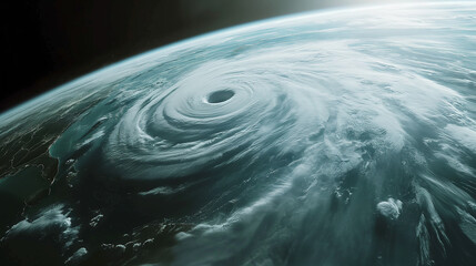 宇宙から見た地球の台風やハリケーンの雨雲 Clouds of typhoon and hurricane