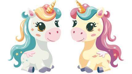 Cute unicorn mascot vector design Flat vector isolated