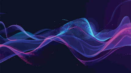 Dark abstract background with glowing wave. Shiny mov