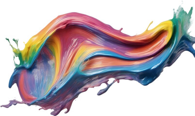 Obraz na płótnie Canvas Rainbow wave oil painting using brush technique.