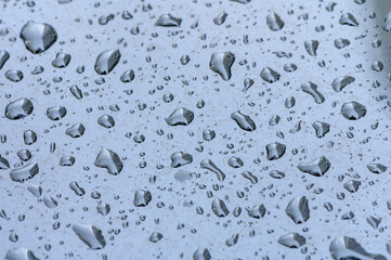Raindrops on the window. Blue tone 2