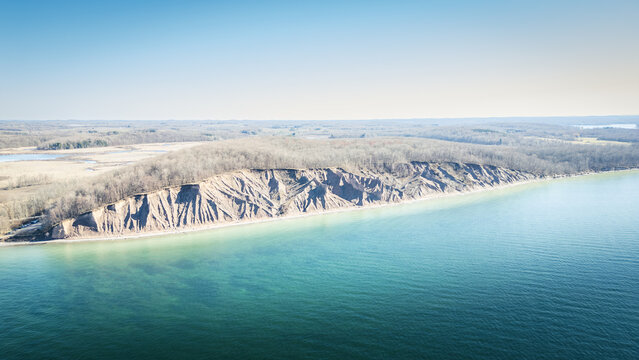 Landscape of Chimney Bluffs State Park of New York