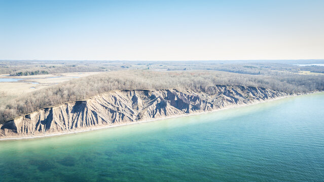 Landscape of Chimney Bluffs State Park of New York