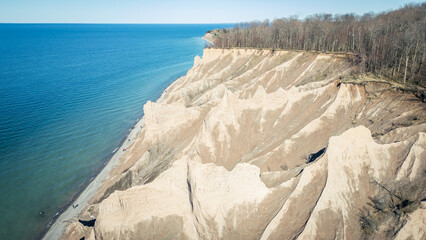 Landscape of Chimney Bluffs State Park of New York