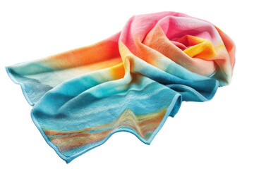 Multicolored Scarf on White Background