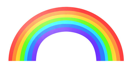 大きな7色の虹のイラスト