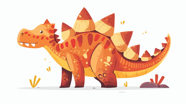 Cute dinosaur Stegosaurus.Flat cartoon illustration.S