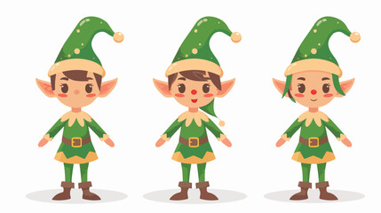 Cute elf with hat on white background vector illustration