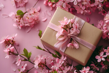 Happy Mother's Day background with gift box decoration