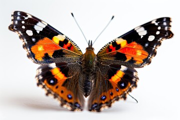 Naklejka premium Red Admiral Butterfly on white background,