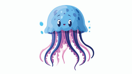 Cute funny comic character. Abstract whimsical jellyfish