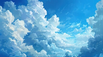 Summer blue sky cloud gradient light white background. Beauty clear cloudy in sunshine calm bright winter air background. Generative AI - obrazy, fototapety, plakaty
