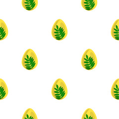 Illustration on theme seamless celebration holiday Easter with hunt colorful bright eggs