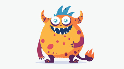 Cute isolated monster on a white background. Childish