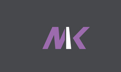Alphabet letters Initials Monogram logo MK, KM, M and K