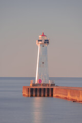 The View of A Small Beautiful Lighthouse in Lake Ontario