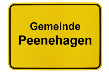 Illustration eines Ortsschildes der Gemeinde Peenehagen in Mecklenburg-Vorpommern