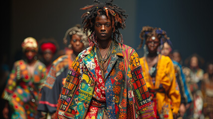 Obraz premium Fashion Diversity: Multicultural Runway Show Exhibiting Models of Different Sizes and Styles