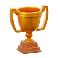 gold trophy 3d icon illustration