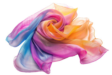 Multicolored Scarf on White Background