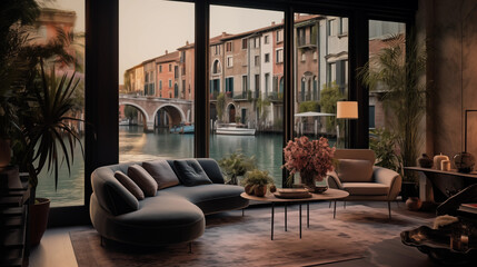 Beautiful and chic apartment with view to the canal, Venice, Italy 