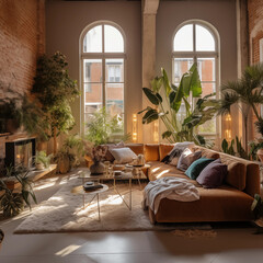 modern and chic living room in Europe